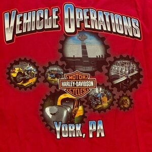 Harley Davidson Double Sided T-Shirt Mens XXL 2XL Vehicle Operations HD York PA